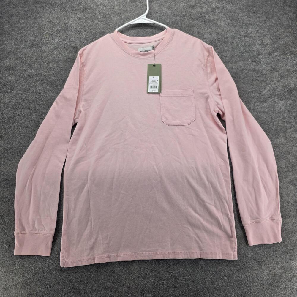 Goodfellow & Co Shirt Mens M Pink Long Sleeve Crewneck Pocket Jersey Cotton